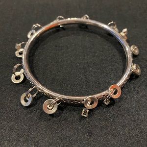 Maa Designs silver colored bracelet with silver discs and silver square beads